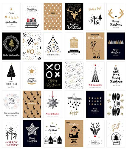 Edition Seidel Set 30 Weihnachtspostkarten Weihnachten Karten Postkarten Weihnachtskarten (20670)