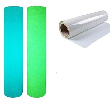 Yalulu 2 Rollen Leuchtend Vinylfolie Heat Transfer Transferfolie Transferband Vinyl HTV Craft Sheets für DIY T-Shirt, Buchstaben, Aufkleber, Schilder