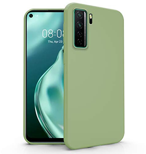 N NEWTOP Cover Compatibile con Huawei P40 Lite 5G, Custodia TPU Soft Gel Silicone Ultra Slim Sottile Flessibile Case Posteriore Protettiva (Verde Militare)