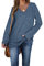 Aokosor Womens Long Sleeve Tops V Neck Jumpers Solid Color Sweatshirts Blue Size 6-8