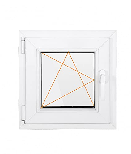 Bastion Fenster Kellerfenster 1 Flügel Dreh-Kipp 2-fach Verglasung RC2 BA weiß 70 mm Profil (600x600 Links)