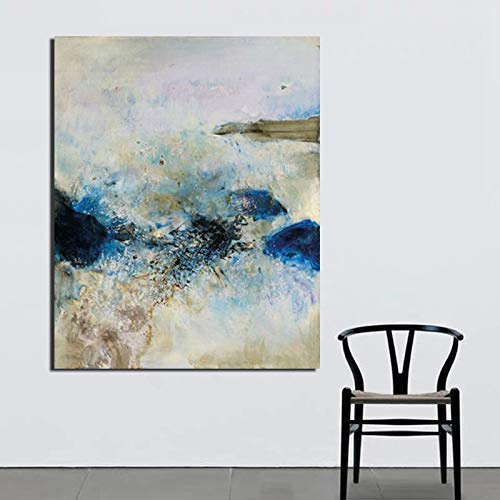 Yinaa Leinwand Gemälde von Zao Wou Ki Klassische Wandkunst Leinwand Poster Dekorative Bilder für Büro Wohnzimmer Zuhause 70x100cmx1pcs rahmenlos