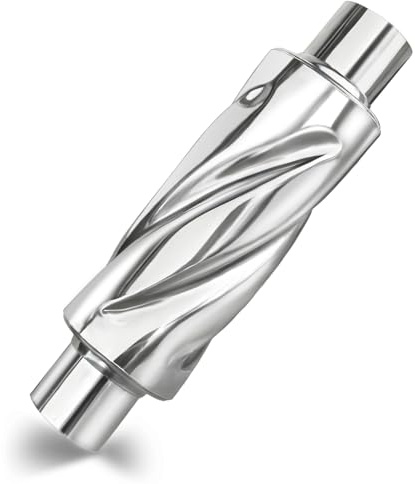 Peastorm Glasspack - Tubo de escape silenciador de 2.5 pulgadas, resonador de rendimiento universal, punta de escape doble fuerte, entrada de 2.5 pulgadas para camiones y automóviles