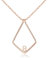 Clearine Wedding Engagement Ring Holder Necklace S925 Silver Rose Gold Initial B Geometric Pendant Ring Keeper Necklace Birthday/Valentine's Day/Christmas/Mother's Day Jewellery Gift for Women