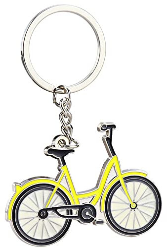 Porte-clés de voiture cool vélo anneau porte-clés sac à main décor pendentif pendants cadeaux de Thanksgiving - Jaune Excellente qualité, jaune