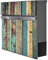 banjado® Briefkasten Anthrazit mit Motiv Bunte Bretterwand/Briefkasten mit Zeitungsfach 37x37x10,5 cm groß/Postkasten A4 Einwurf inkl. Montagematerial & 2 Schlüsseln
