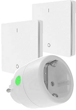 PW-510 DIW-Funk Wechselschaltung ohne Kabel SPARSET Funkstecker 2300W + zwei(!!) Wandsender spart Strom