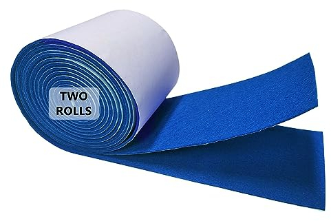 Jtnohx Filz Selbstklebend, Filzband Selbstklebend, 10cmx2.5m Filz für Stühle, 1.4 mm dick 2 Rollen Rückseite Kleber Filzgleiter für Box Liner Cup Mat Bilderrahmen Möbel(Blau)