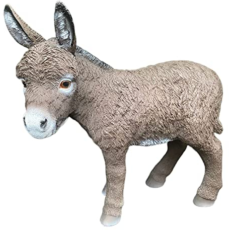 Aspinaworld Gartenfigur Esel Figur braun 50 cm, Figur für den Garten, wetterfeste Deko