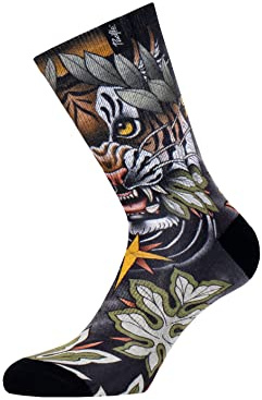PACIFIC AND COLORS Laufsocke mit Coolmax-Gewebe, Unisex Roar, sublimiert, mehrfarbig, bunt, 42-45