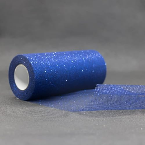 Glitter Tüll Stoff Pailletten Tüll für DIY Kunsthandwerk Nähen und Dekoration 15cm*22m (21 Dunkelblau)