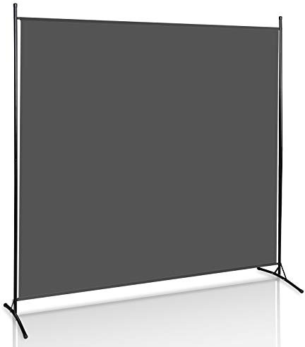 Vigevee Paravent 180 x 180 cm Raumteiler Klappbar Freistehend, Groß Garten Stellwand Trennwand Sichtschutz Balkonbespannung Balkonsichtschutz, Paravent für Büros, Balkon, Anthrazit