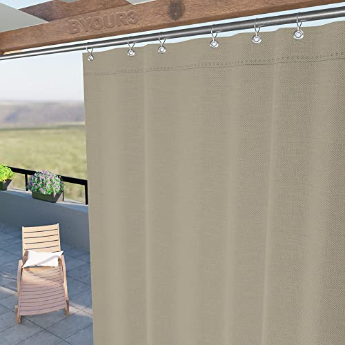 Byour3 - Toldos Exteriores Impermeables con Ojales Metálicos Anti-Moho - Cortinas Laterales Opacas Gazebo Toldo Lona Solar Parasol Balcón Terraza Jardin Pergola (Beige, L.200x290H)