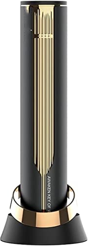 CAFFIA Kit de apertura de vino eléctrico, juego de botellas de vinos recargables, regalos de sacacorchos automáticos inalámbricos for mujeres y hombres con soporte de carga de cortador de aluminio, US