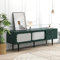 kubeier Mobile TV in Stile Moderno con Ante scorrevoli in Rattan e pratici cassetti, Mobile TV credenza credenza pensile Bassa a 4 vani con Mobile in Laminato, Verde con Rattan Bianco