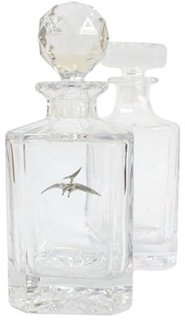 Pterasaur Cut Crystal Glass Decanter & Golf Ball Style Stopper 713