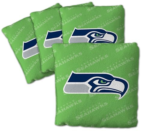 YouTheFan Uni – Erwachsene Green Cornhole Bags – 4 Stück, Seattle Seahawks-Grün