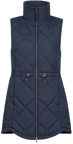 Mountain Warehouse Rye Lange Steppweste für Damen – Leichte IsoTherm Wasserabweisende Ärmellose Jacke – Frühling, Sommer, Camping, Draußen, Reisen und Wandern Marine Damengröße EU 38