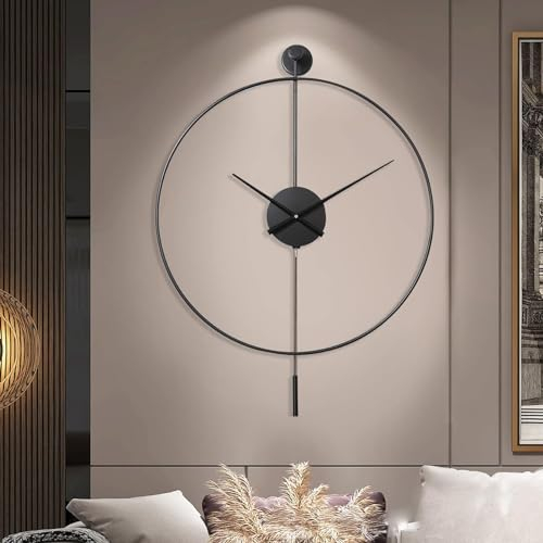 GERHWASH Wanduhr, 60cm Moderne Wanduhr, minimalistisches Design Quartz Lautlos wanduhren für Wohnzimmer, Küche, Büro, Schlafzimmer 