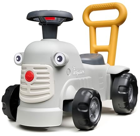 FALK - Traktor Ferguson grau mit ergonomischer Stange zur Gehhilfe – ab 12 Monaten – 90% recycelter Kunststoff 951
