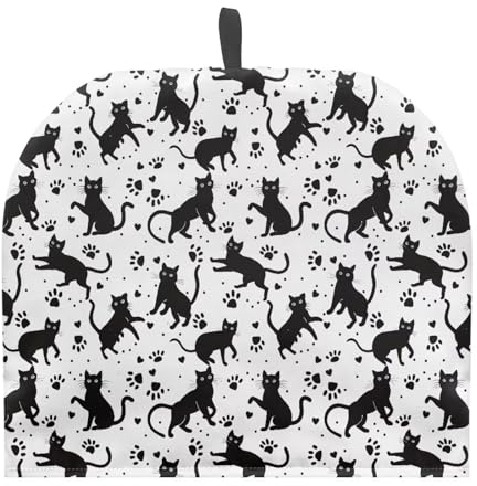 SCRAWLGOD Théière en forme de chat noir confortable pour garder au chaud - Housse confortable et légère - Pour petit déjeuner et café