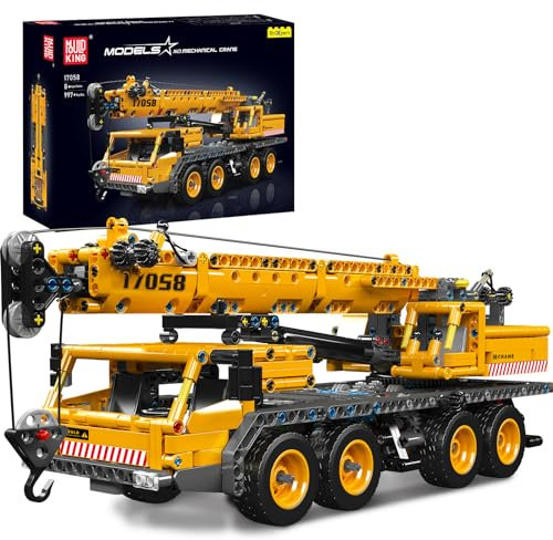 Mould King 17058 City Mobile Crane Truck Toy Building Set, Construction Vehicle Model Blocks Kit for Adults, Toys Gifts for Kids Children, Playset for Boys and Girls Ages 8+(997 Pieces)
