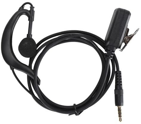 3,5 mm Ohrbügel, Push to Talk Ohrbügel in G Form für Zello, Voxer Funkgerät, Smartphone Tablet, mit Ansteckclip, für Strafverfolgung, Feuerwehr, Rettungskräfte