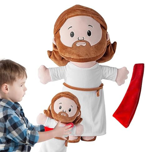 Jesus Stofftier – Jesus Stoffpuppe, christliches Plüschtier | Weiche Jesus-Plüschpuppe, religiöse christliche Geschenke für Männer und Frauen, bequeme Heimdekoration, gefüllte Jesus-Puppe, dekoratives