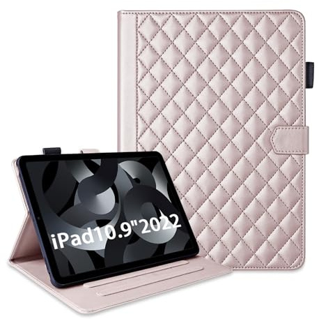 Hülle für iPad 10. Generation 10.9 Zoll 2022 (Modell A2696 A2757) Schutzhülle Auto Schlaf/Wach und Ständer Kompatibel mit iPad 10th Gen Hülle Rosa