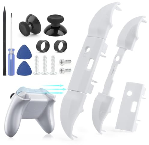 RongZy 2 Pack Lb Rb Bumper Button for Xbox Series S/X Shoulder Trigger Buttons Top Middle Bracket for Xbox Series S/X Controller Accessories Replacement Parts with Repair Tools(White)