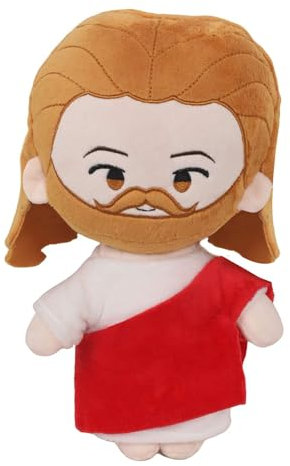 Mislaxy Jesus Kuscheltier Jesus Plüschfigur Rot Plüsch Christus Plüschtier Jesus Plush Puppe Retter Plüschtier 26cm Geschenk für Weihnachten Ostern