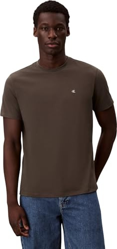 Calvin Klein Herren T-Shirt Kurzarm Classic Monogram Tee mit Rundhalsausschnitt, Braun (Beluga), XL
