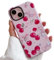 QLTYPRI Case for iPhone 15, Aesthetic Cute Pink Cherry Bow Phone Case for Girls Women, Protective Hybrid 2-Layer Hard Shell Silicone Cover Durable Shockproof Phone Cover - Pink