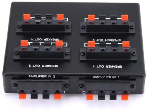 Comphic SP-24 Mini 2-in-4-OUT Stereo Audio Amplifier Switcher Box Speaker Splitter