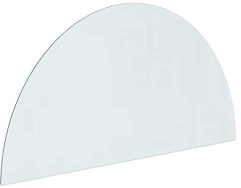 Funkenschutzplatte Glas halbrund 1200x600 mm - Hochwertige Kaminplatte für Holzöfen & Kamine, sicher und langlebig - Schützt Ihren Boden vor Funken und Hitze