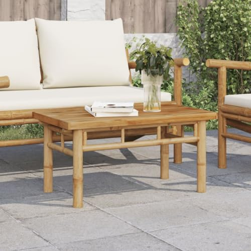 KTHLBRH Couchtisch aus Bambus, Couchtisch aus Bambus für drinnen und draußen, modernes und langlebiges Design, 70 x 40 x 35 cm