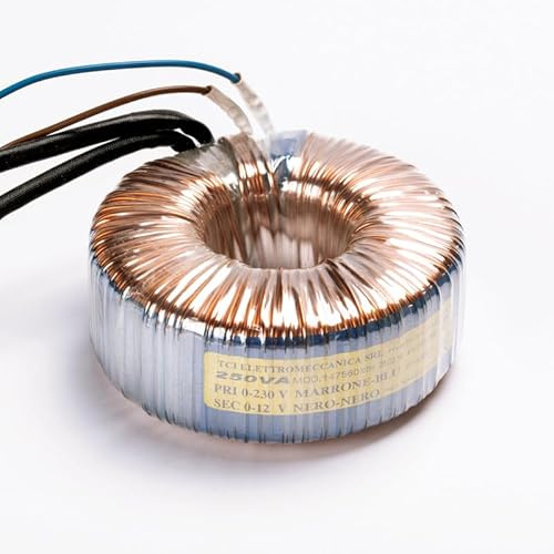 Ringkerntrafo 250VA inkl. Montagekit Modell 147560 250W Halogen Leuchtentransformator Elektronischer Transformator 230V 12V T Ringkerntransformator, dimmbar, Blau