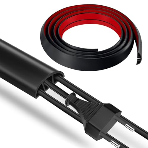 Floor Cable Coverrs for Wires Floors, 2 Meter Flexible Floor Cable Protectors forCable Channel Indoor Outdoor Wire Covers Wire Protector Cables Tidy(black)