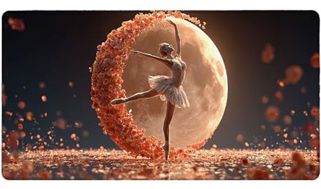 Gaming Mauspad XXL 700 x 300 mm Ballett Blumen Groß Mousepad mit Genähten Kanten rutschfest Leise Langlebig Tischunterlage Large Size Verbessert Präzision und Geschwindigkei für Gaming C-15