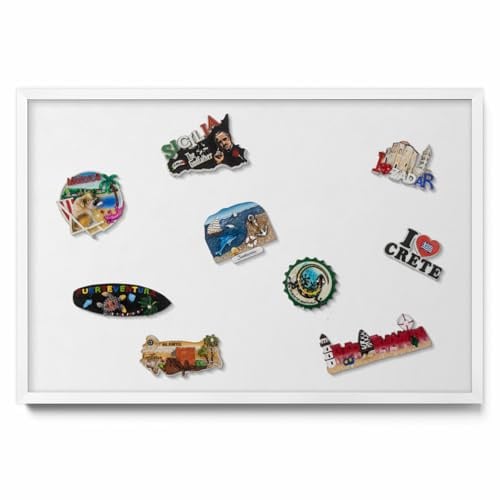 Tulup Magnettafel Pinnwand 60x40 cm Kunststoffrahmen Weiß Farbe Magnetisch Minimalistisch Wandtafel Memoboard Organisation Notiztafel für Zuhause Schule Küche Büro Konferenzraum