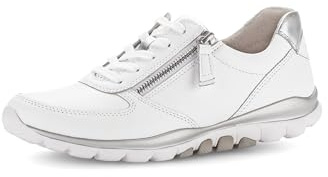 Gabor Damen Low-Top Sneaker, Frauen Sneaker,Weiss/Silber (51),42.5 EU / 8.5 UK