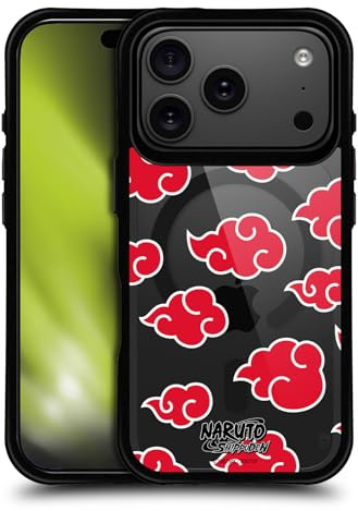 Head Case Designs Offizielle Naruto Shippuden Akatsuki Charaktere & Symbole Black Shockproof Bumper Case [Military Grade Protection] Compatible with Apple iPhone 17 Pro and with MagSafe