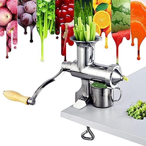 BRRIDE Spremiagrumi manuale, spremiagrumi e spremiagrumi per frutta e verdura, spremiagrumi e arancia, in acciaio inox, per erba di grano, sedano, ecc