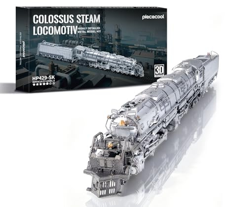 Piececool Puzzle 3D in metallo colosso locomotiva a vapore kit modello in metallo per adulti kit di costruzione treno a vapore, tempo famiglia, decorazione per la casa, migliori regali