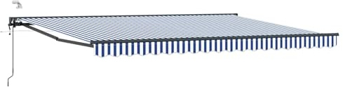 vidaXL Elektrische ausziehbare Markise Blau und Weiß 4,5 x 3,5 m