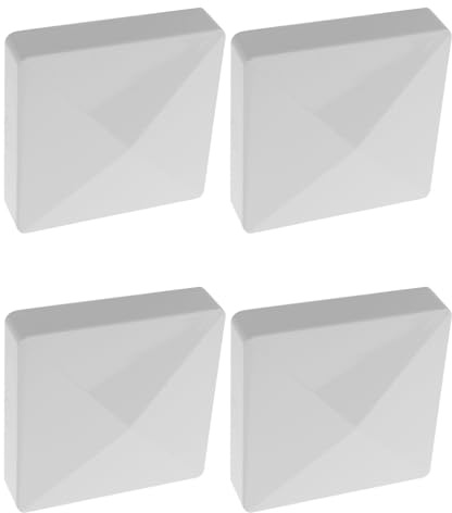 Healeved 4 Pezzi Cappucci per Pali in Pvc per Recinzione da Giardino Struttura Piatta, Installazione a Pressione Facile, Design a Piramide Elegante per Uso Esterno e Patio