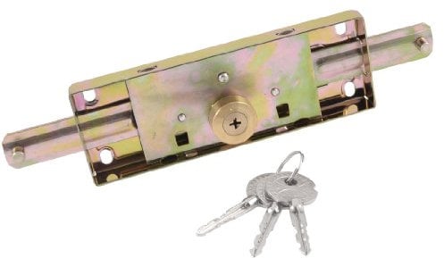sourcingmap Serrure pour Volet Roulant Porte Garage Entrepôt Magasin centre en métal Longueur verrouillée 28,4 cm