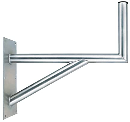 Premium X 60cm Wandhalter mit Stützelement Stahl verzinkt Ø 48mm Winkel Wand-Halterung für Satelliten-Schüssel SAT-Antenne
