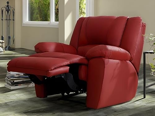 Vente-unique-Relaxsessel Fernsehsessel - Leder - Rot - Aroma