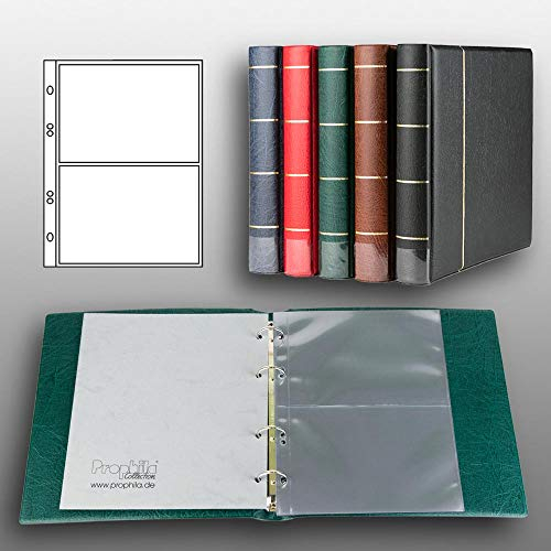 Prophila Collection Postkarten-Album (grün) mit 20 Hüllen für 40 Postkarten